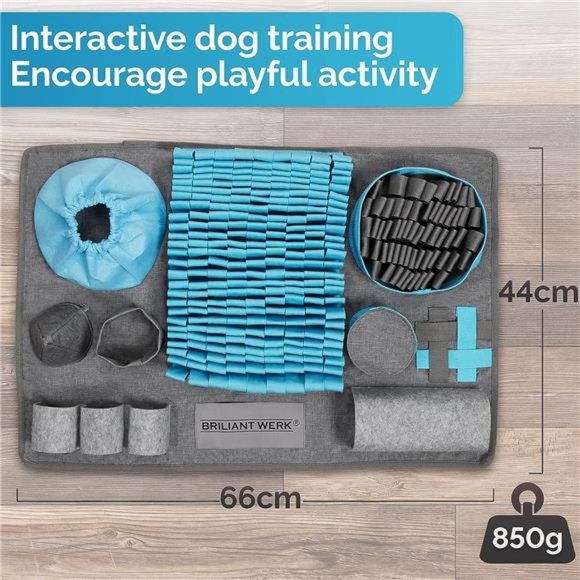 Snuffle Mat for Dogs - 10 Training Elements and 3 Difficulty Levels - (Blue) - Picture 2 of 6